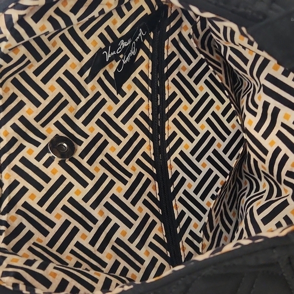 Vera Bradley Purse Tote Quilted Black Yellow - Picture 3 of 7